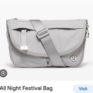 NWT Lululemon All Night Festival MICRO Sac Bag Purse 5L rhino gray/silver